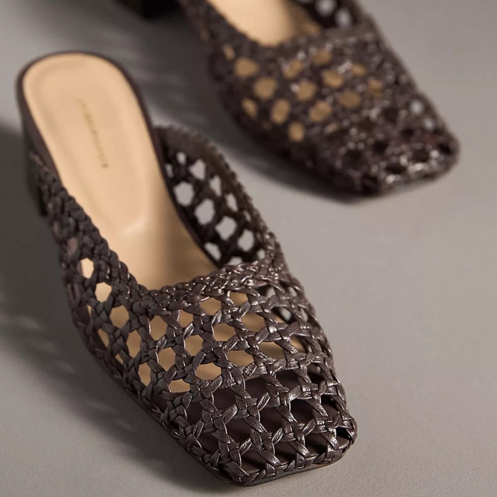Anthropologie Woven Leather Mule in Dark Brown - Picture 5 of 6